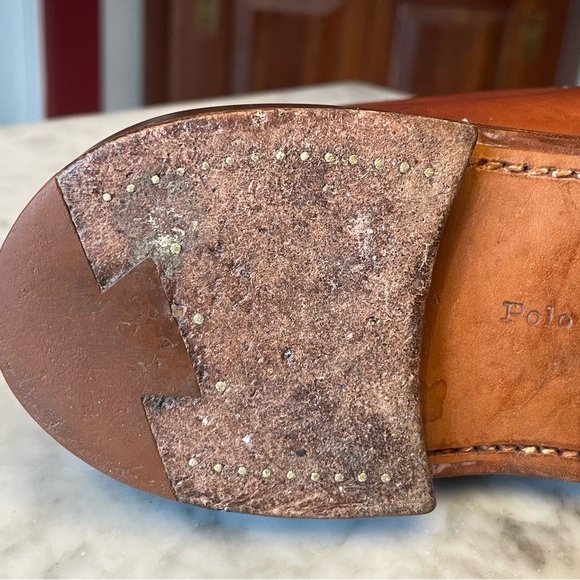 Handmade Crockett&Jones x Polo Ralph Lauren Brown Leather Desert Boots Mens 12D - Picture 13 of 15